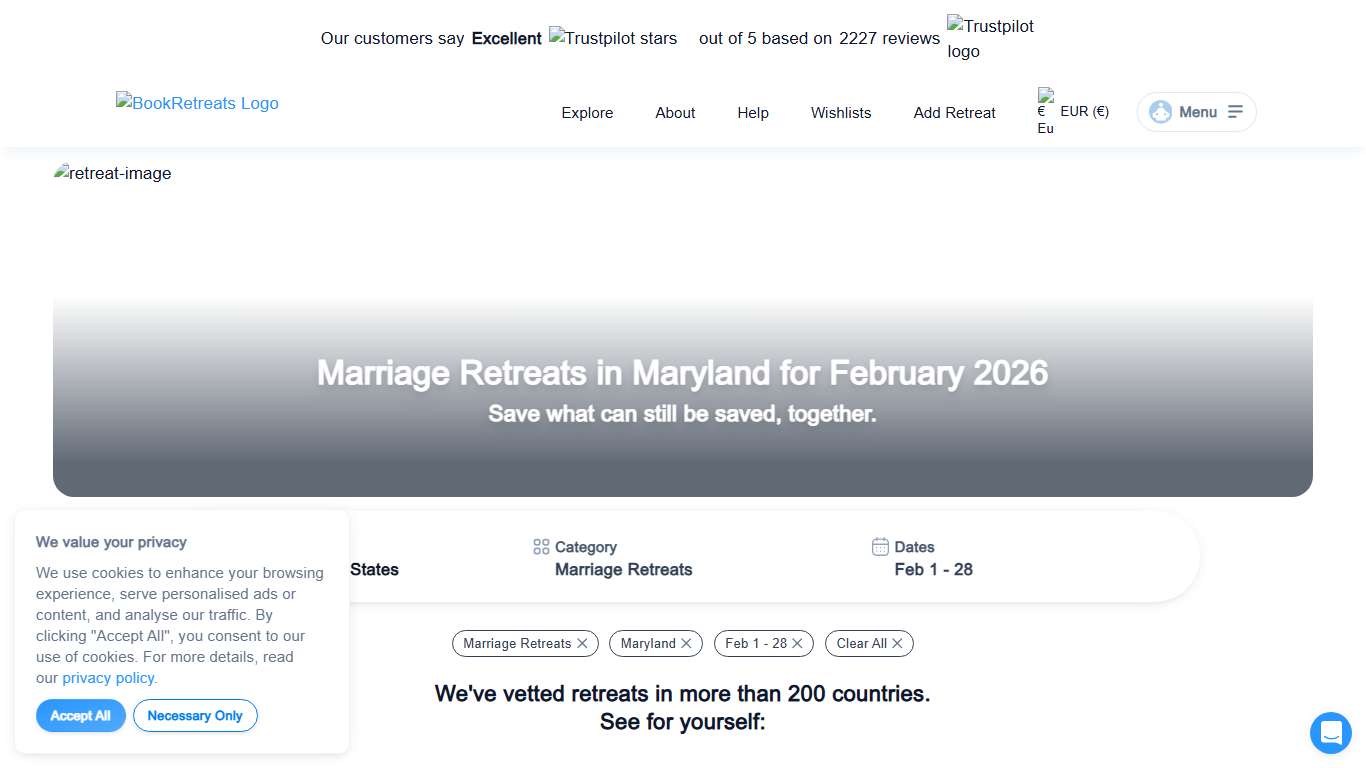THE 10 BEST Marriage Retreats in Maryland for February 2026 • BookRetreats.com